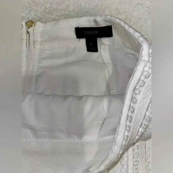 White J. Crew Laser Cut Lace A-Line Flare Lined Skirt Size 4 - Picture 4 of 6